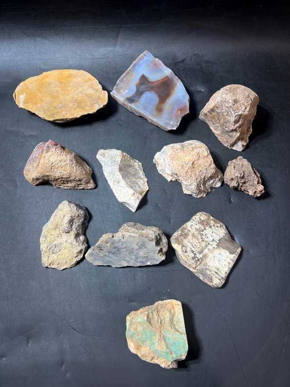 10 Unpolished Rocks and Minerals with Varied Textures and Colors