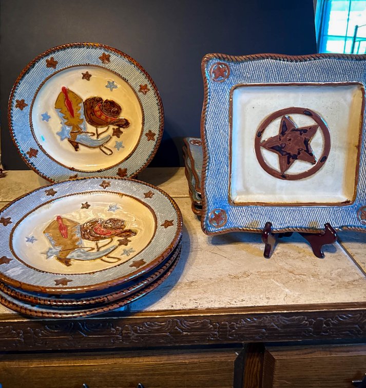 Canyon Ranch Collection Ceramic Dish Set with Western Designs