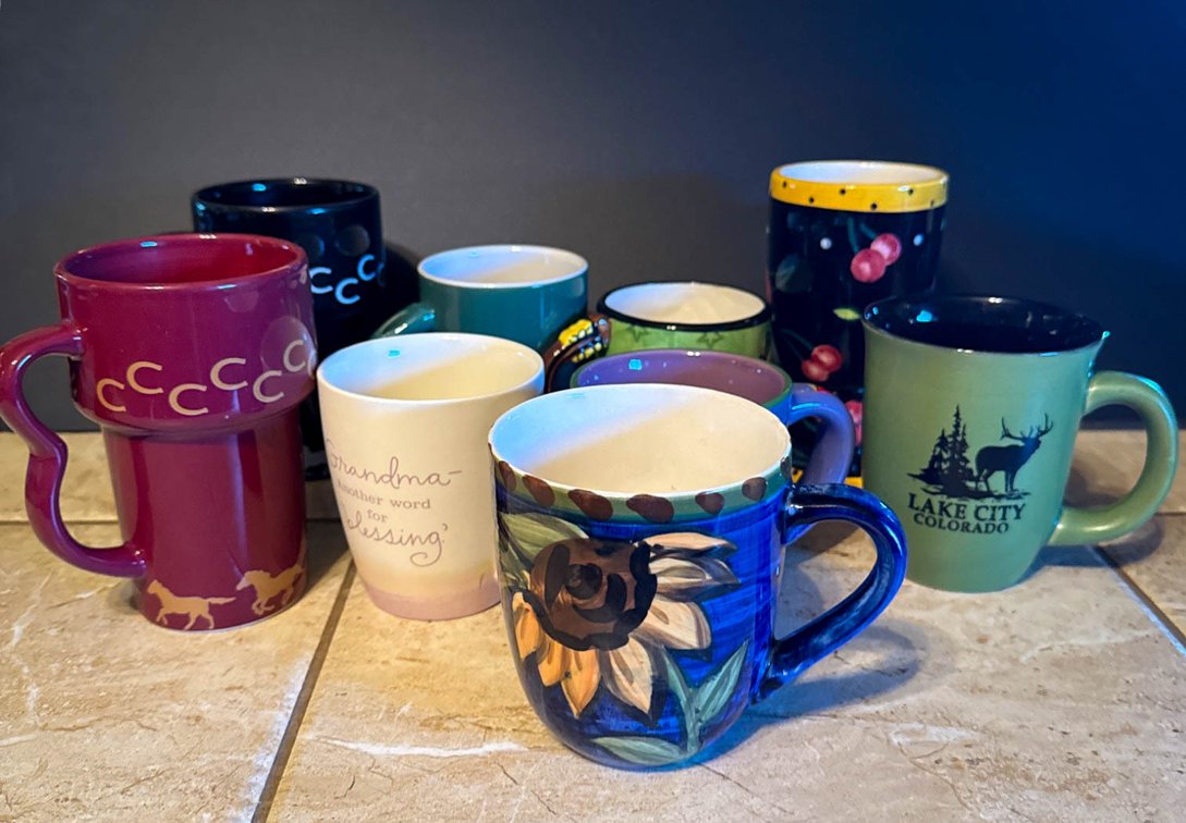 Eight Mixed Ceramic Coffee Mugs