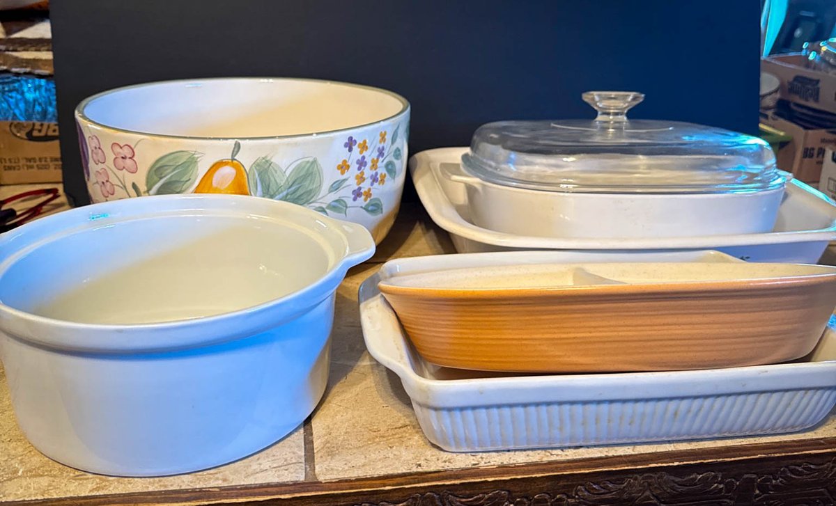 Ceramic and Glass Bakeware, Including Lidded and Decorative Pieces