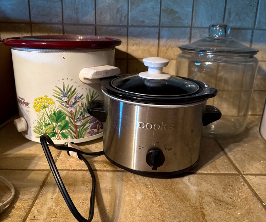 Kitchen Items Featuring Rival Crock-Pot, Cooks Slow Cooker, and Glass Jar