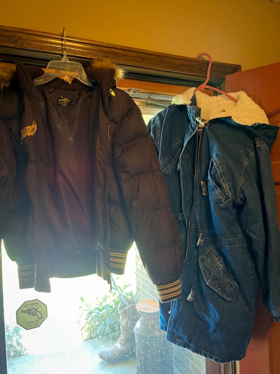 Southpole Puffer Jacket and Denim Jacket with Faux Shearling Lining