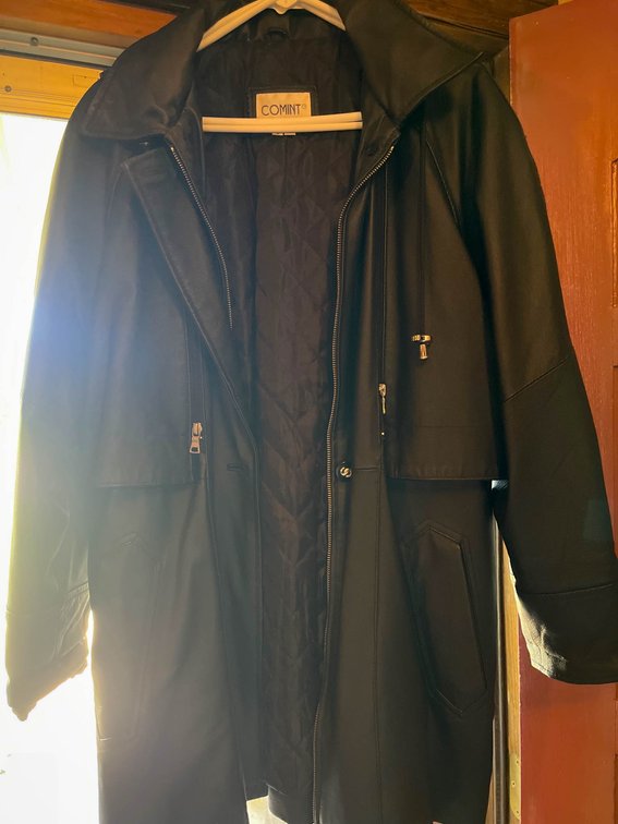 Comint Women’s Black Faux Leather Jacket with Quilted Lining