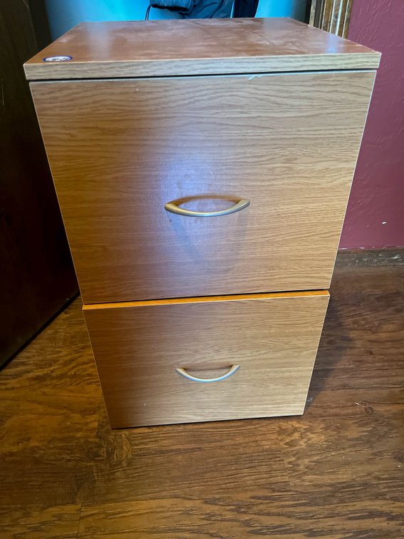 Two-Drawer Wooden File Cabinet with Hanging Files