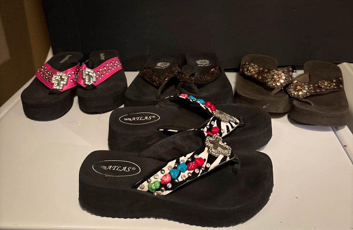 Four Pairs of Women’s Flip Flop Sandals in Various Styles