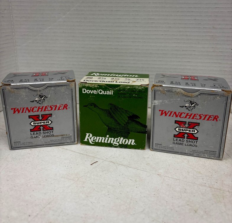 3 Boxes of 20 Gauge Shotgun Shells by Winchester and Remington