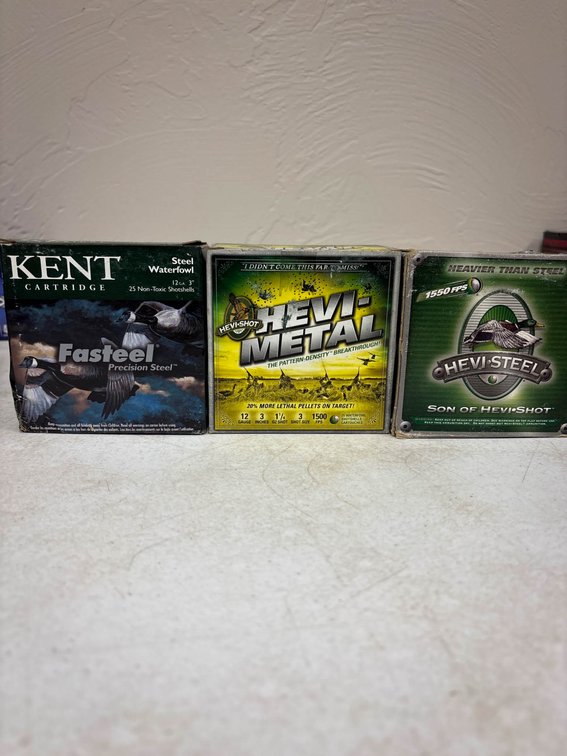 Three Boxes of Hunting Ammunition (Hevi-Metal, Hevi-Steel, Kent Fasteel)