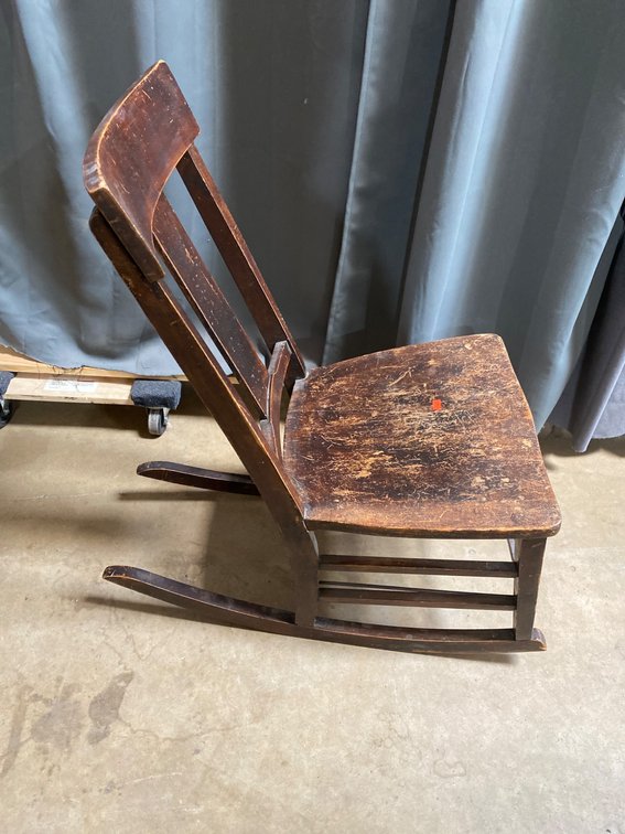 Wooden Rocking Chair With Distressed Finish