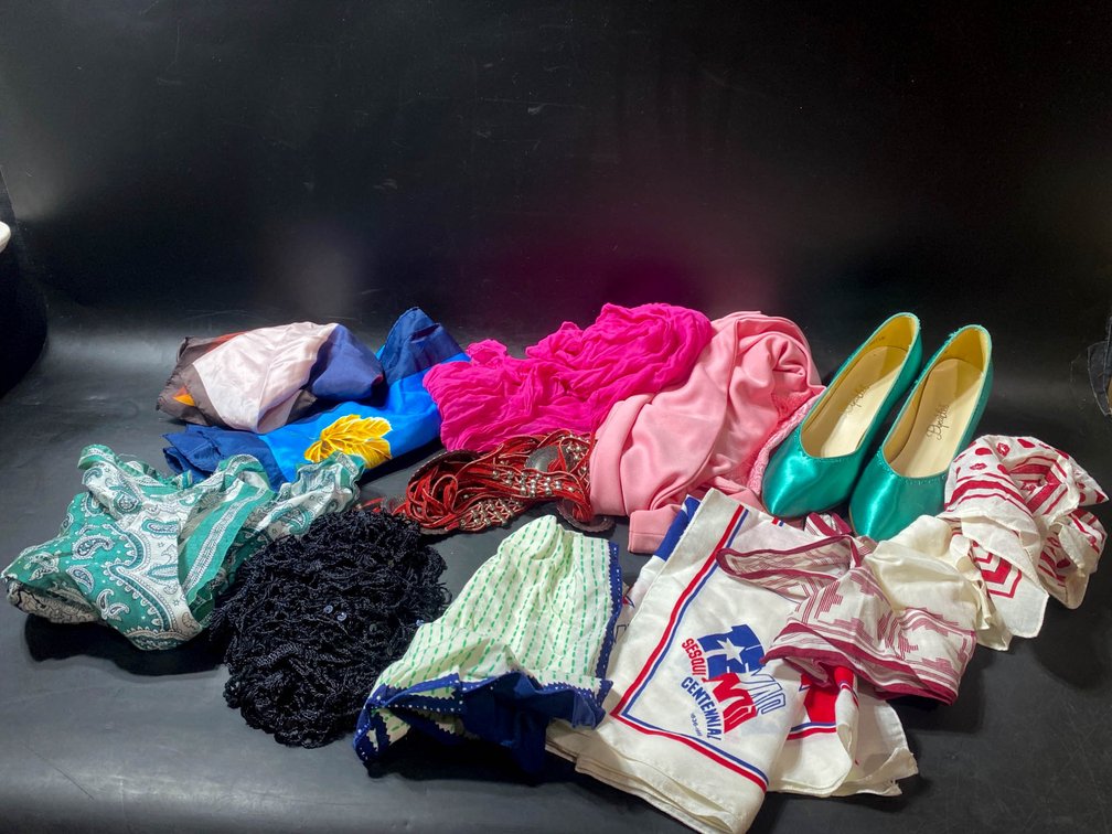 Vintage Clothing and Accessories Including Shoes and Scarves
