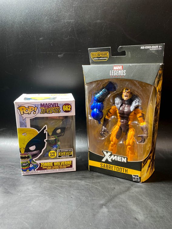 Marvel Legends Sabretooth Action Figure and Pop! Zombie Wolverine Exclusive