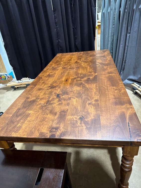 Solid Wood Dining Table with Turned Legs