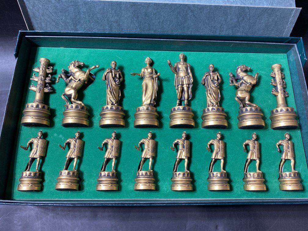 Gold and Silver Themed Classical Chess Set with Case