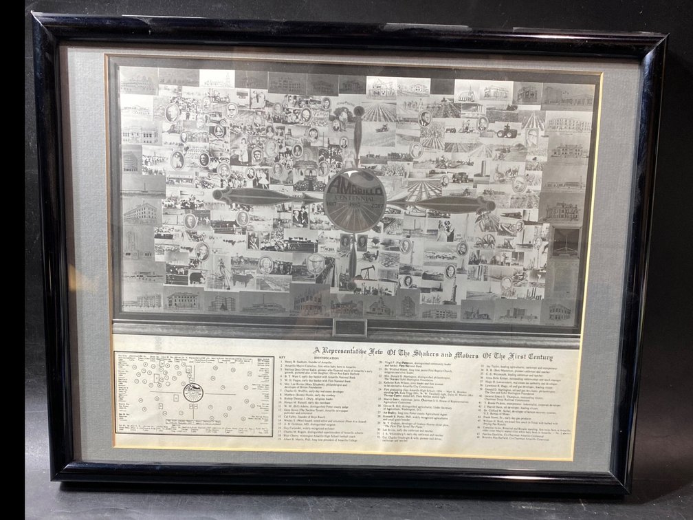 Framed Lithograph of ‘Amarillo Texas Panorama of the 19th Century’ by Augustus F. Kervick