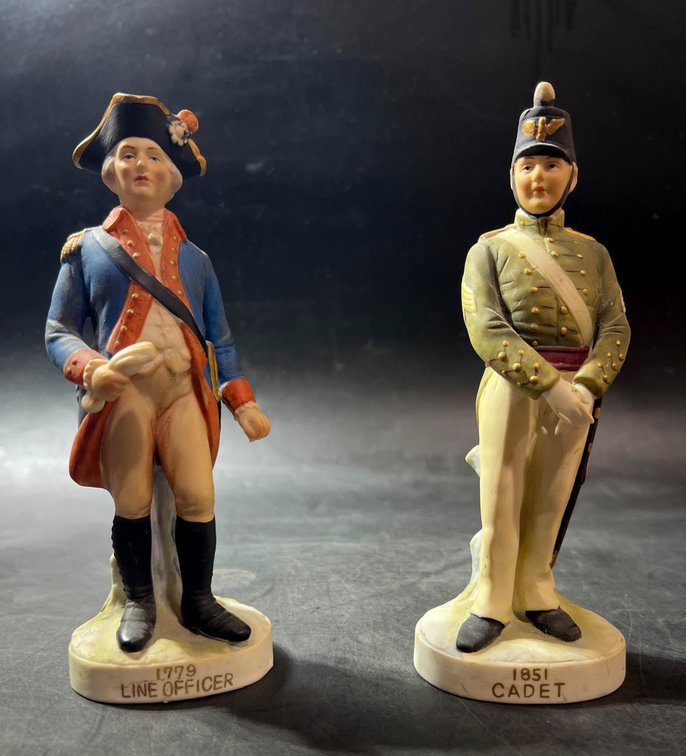 Figurines Depicting 1779 Line Officer and 1851 Cadet