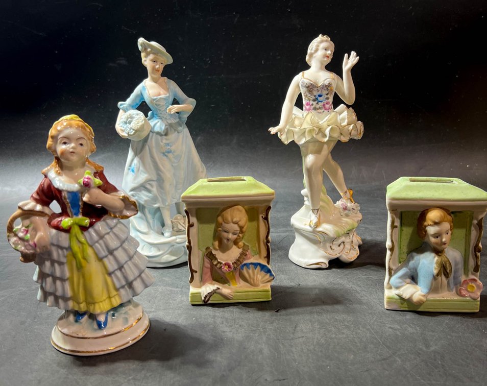 Porcelain Figurines and Decorative Bust Vases