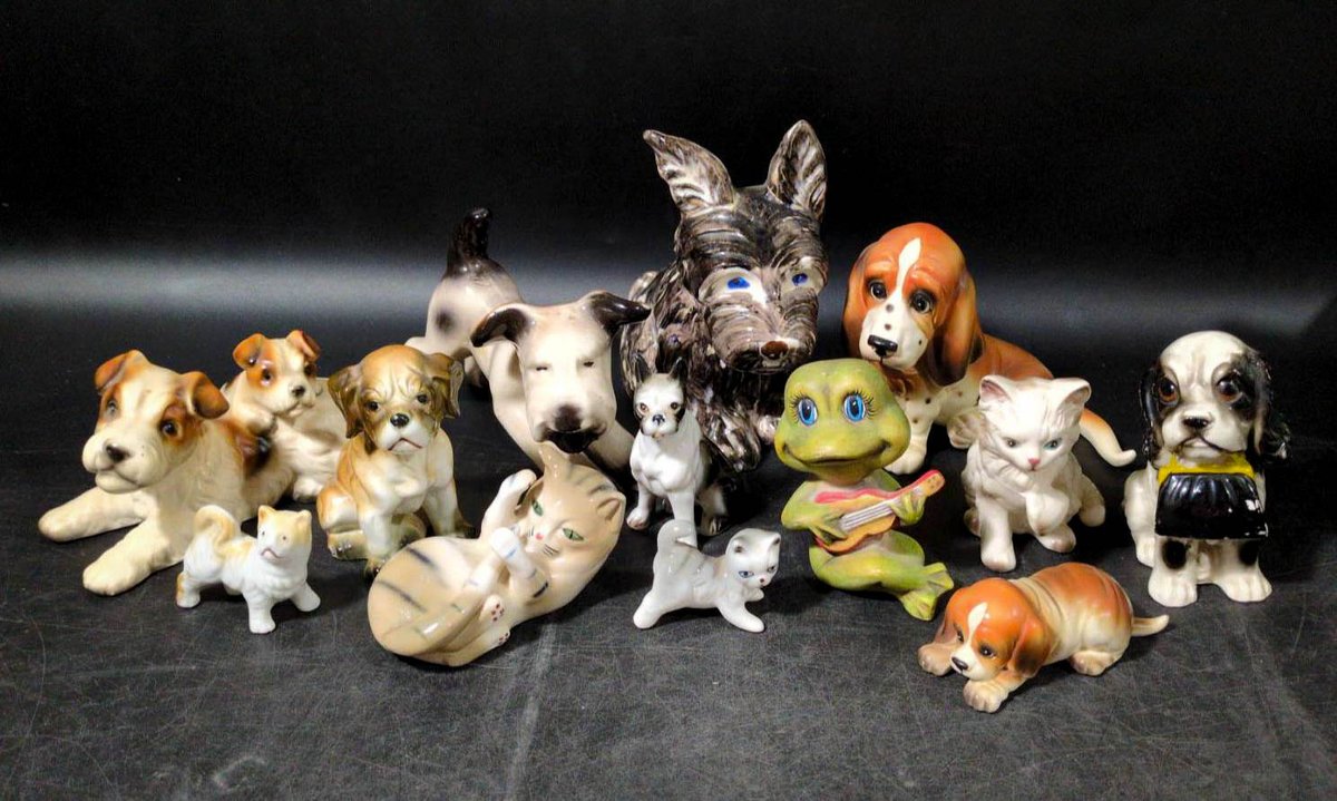 Ceramic Dog and Animal Figurines by Various Makers