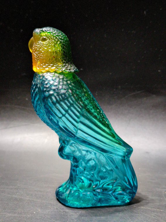 Island Parakeet Iridescent Glass Perfume Bottle From Avon