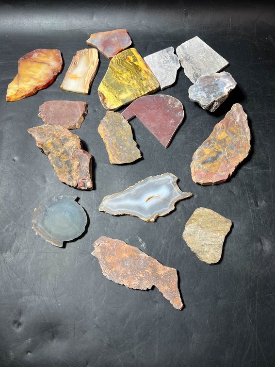 Polished Agate and Jasper Slabs for Lapidary Use