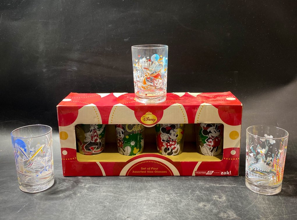 Four Disney 16oz Assorted Glasses by Zak Designs
