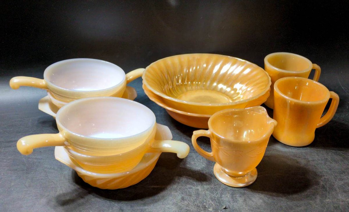 Anchor Hocking Fire King Peach Lustre Dishware Collection