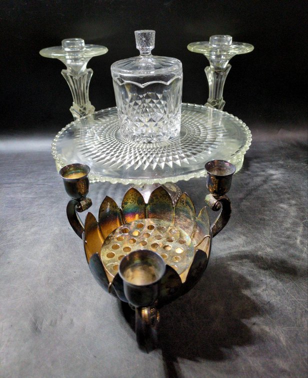 Crystal and Silver-Plated Decor Items by Leonard, Duchin, and European Crystal Collection