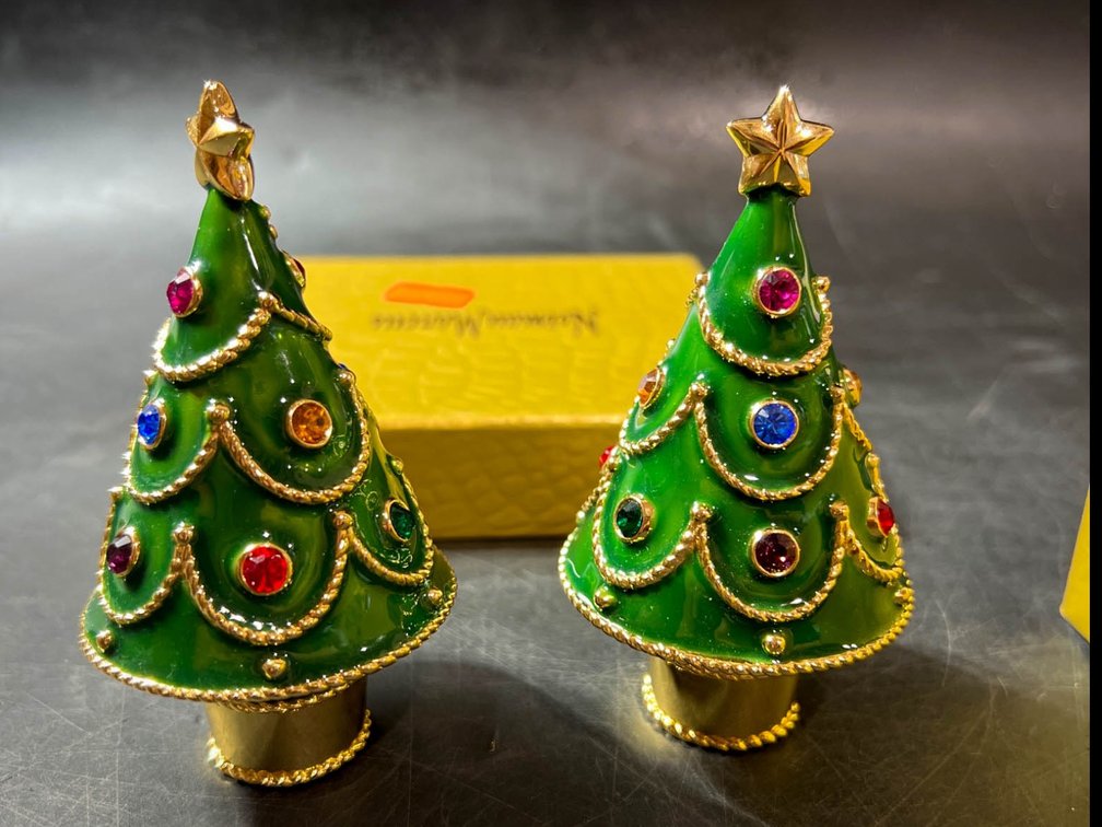 Two Franz Joseph Christmas Tree Salt and Pepper Shakers