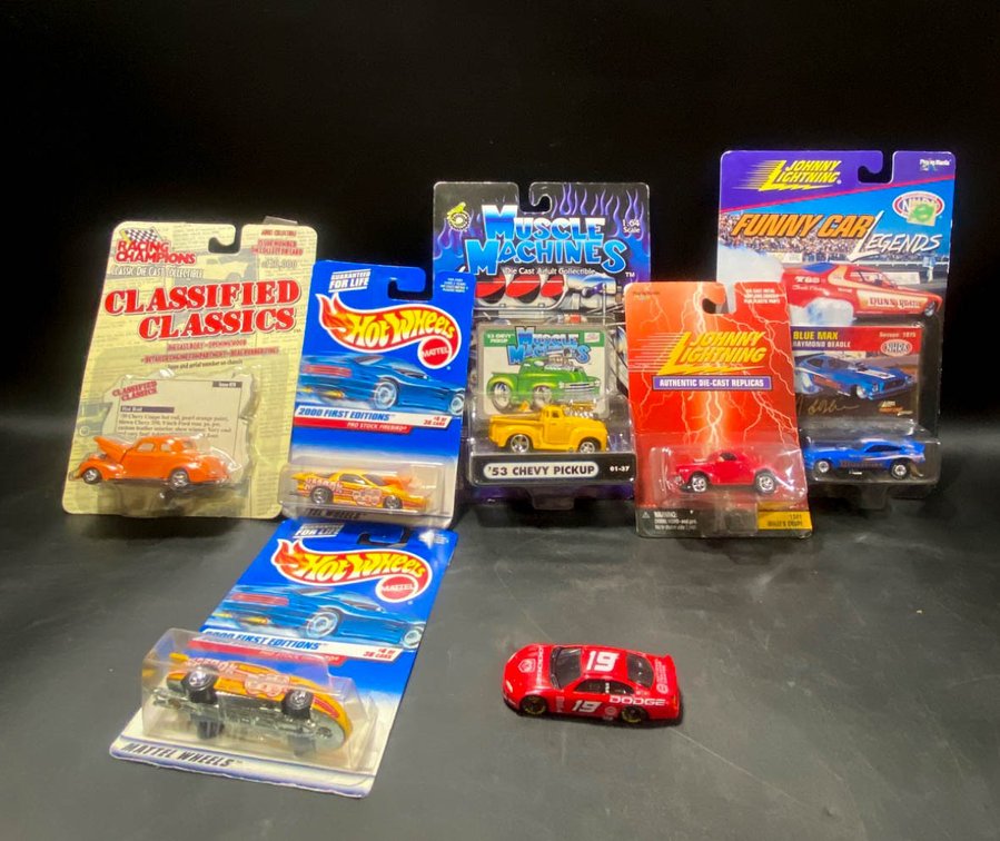 Hot Wheels, Johnny Lightning, Muscle Machines, and Racing Champions Die-Cast Cars