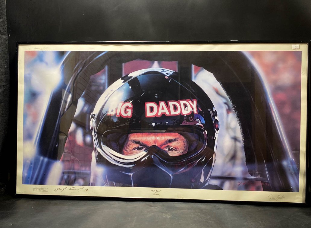 Limited Edition Big Daddy Drag Racing Print Signed By Don Garlits