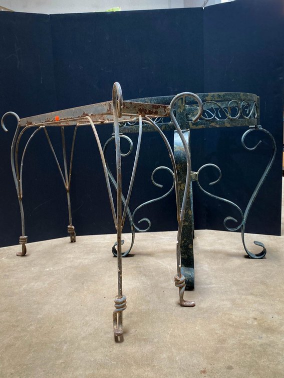 Wrought Iron Decorative Stands with Ornate Detailing