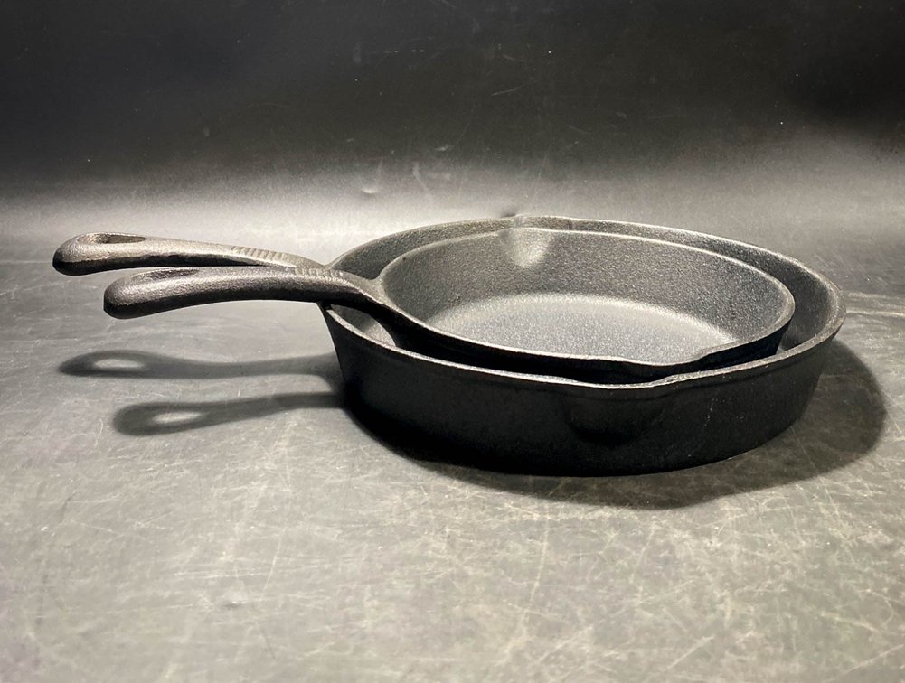 Cast Iron Skillet Set with Handles, Two Sizes