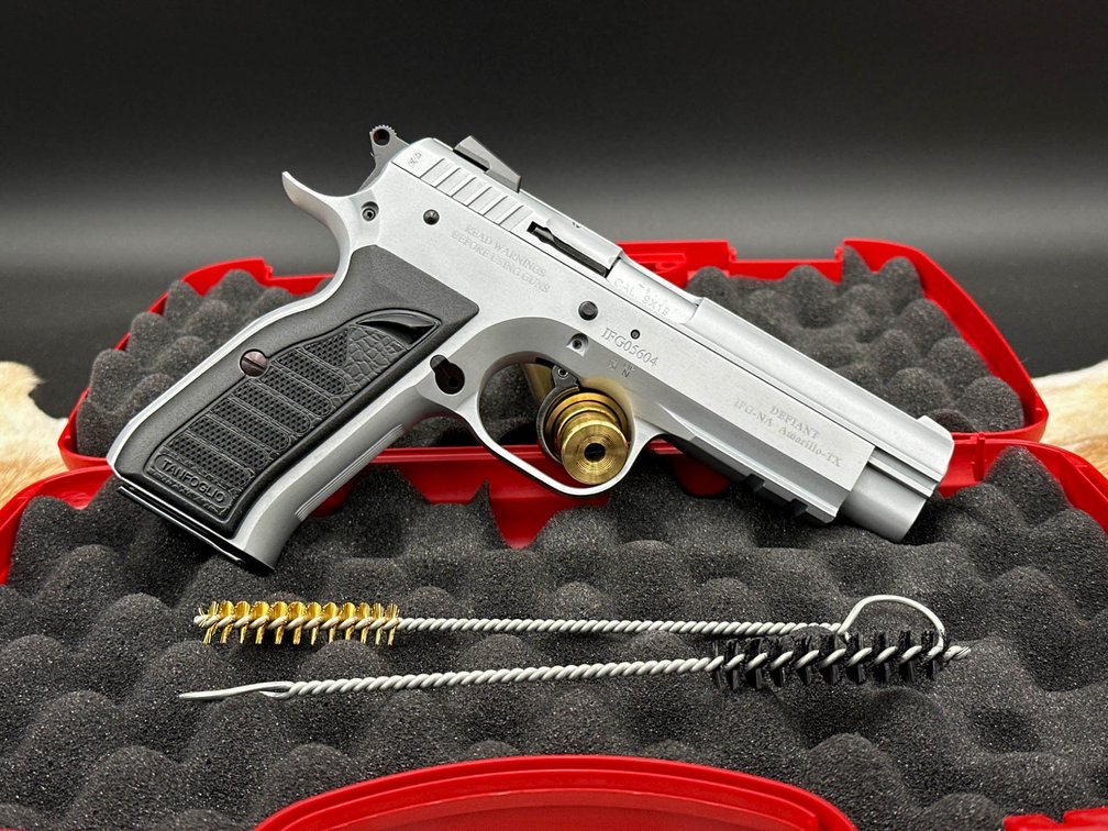 Tanfoglio Force Combat Chrome 9mm Semi-Automatic Pistol with Case and Tools