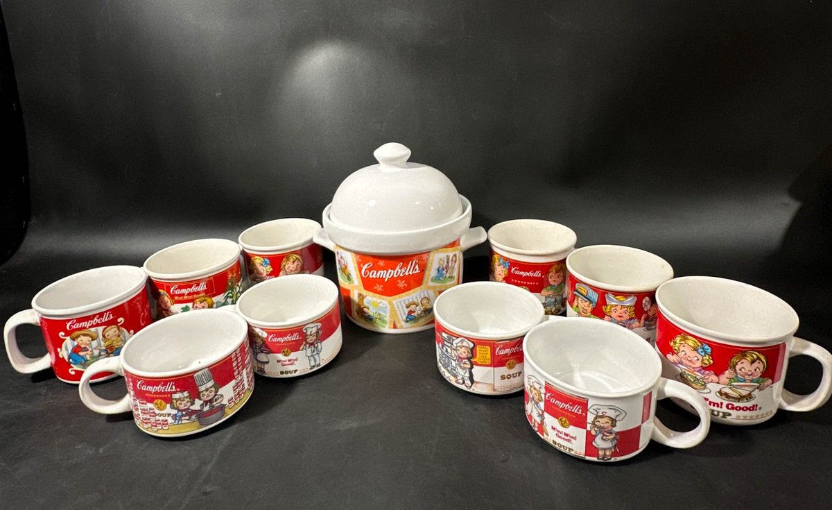 Campbell’s Soup Mugs and Ceramic Soup Tureen by Westwood