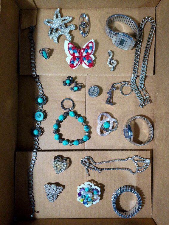 Jewelry Including Bracelets, Rings, Brooches, and Watch