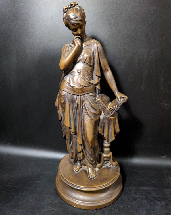 ESCO Products Sculpture of Woman Holding an Open Book