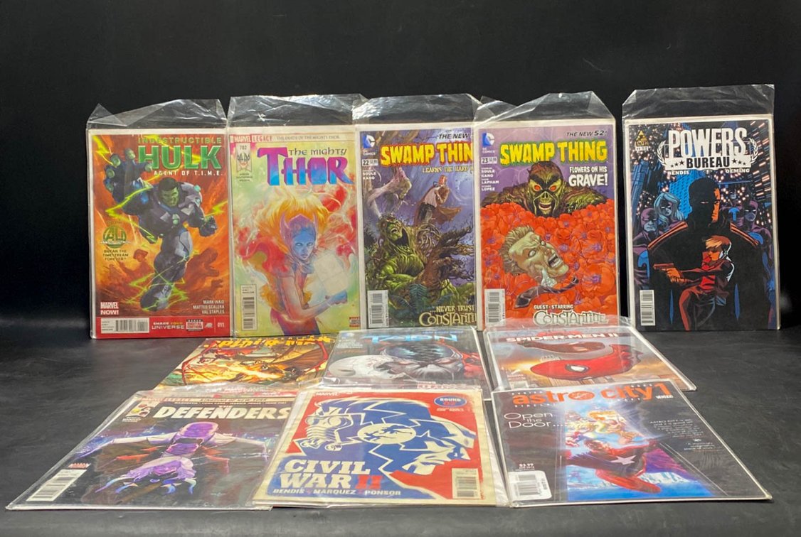Marvel and DC Comic Books Featuring Spider-Man, Thor, Hulk, and More