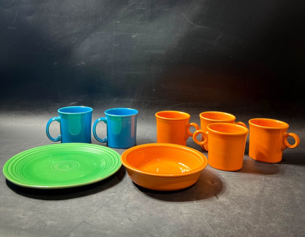 Fiesta HLC Dinnerware Set Including Mugs, Plates, and Bowls