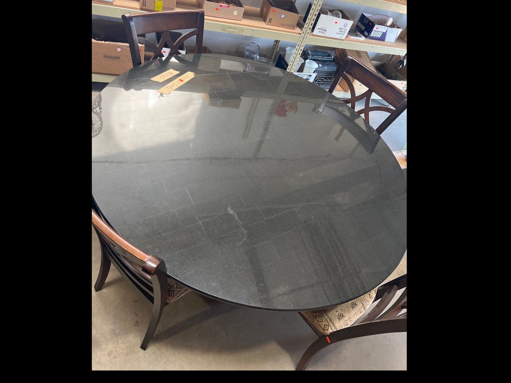 Marble Topped Dining Table and Four Chairs