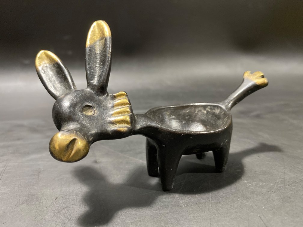 Walter Bosse Herta Baller Black gold lined Donkey figurine 