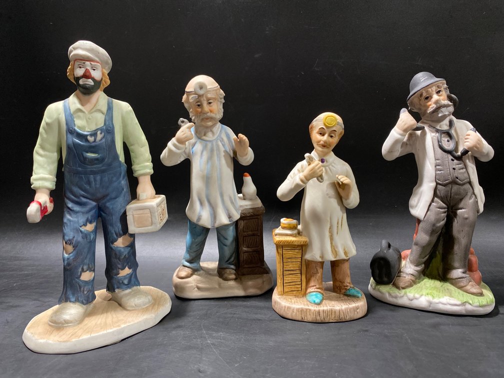 Four Figurines by The Emmett Kelly Jr. Collection for Flambro