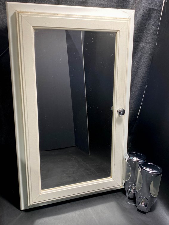 Wall-Mount Mirrored Cabinet with Dual Soap Dispensers