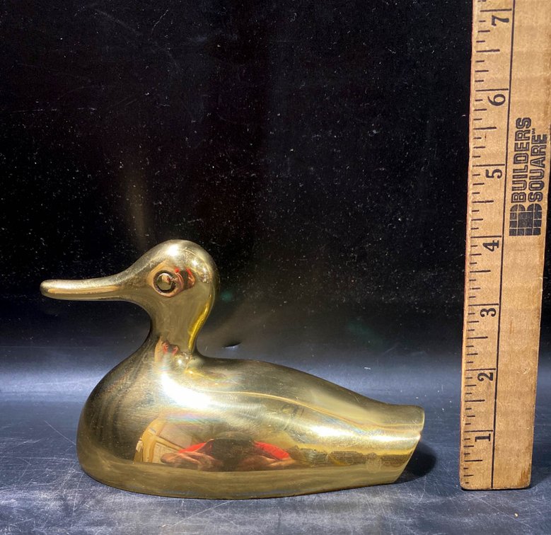 Solid Brass Duck Figurine Paperweight Decoration