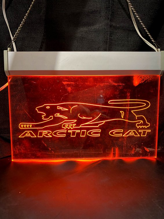 Arctic Cat Illuminated Hanging Sign with Chain