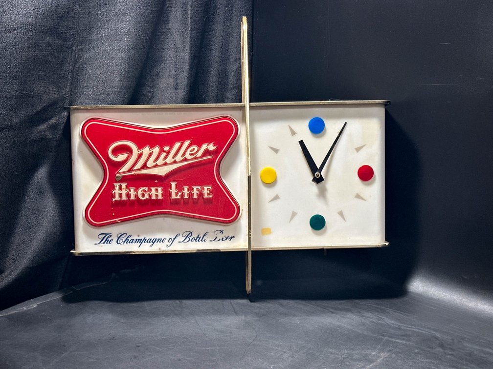 Miller High Life Advertising Electric Wall Clock with Retro Design