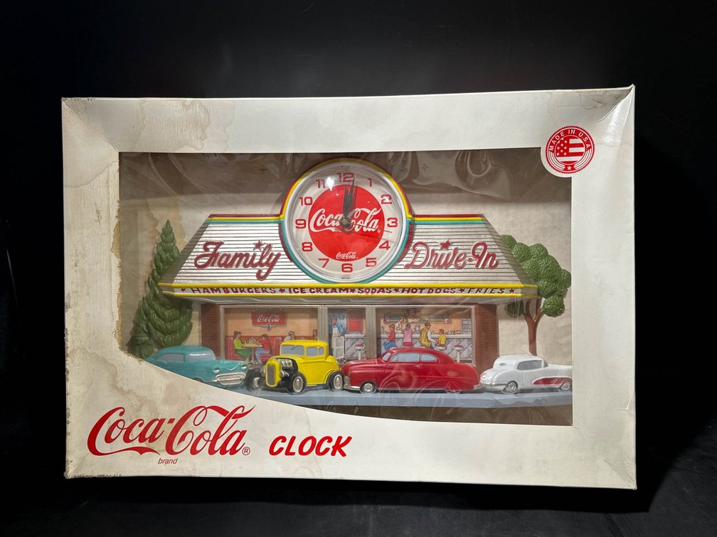 Coca-Cola Family Drive-In Wall Clock, 20”x10”