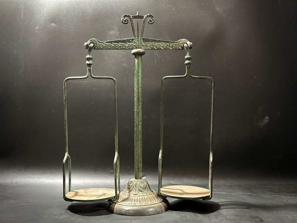 Decorative 16″x20″ Metal Balance Scale with Ornamental Details