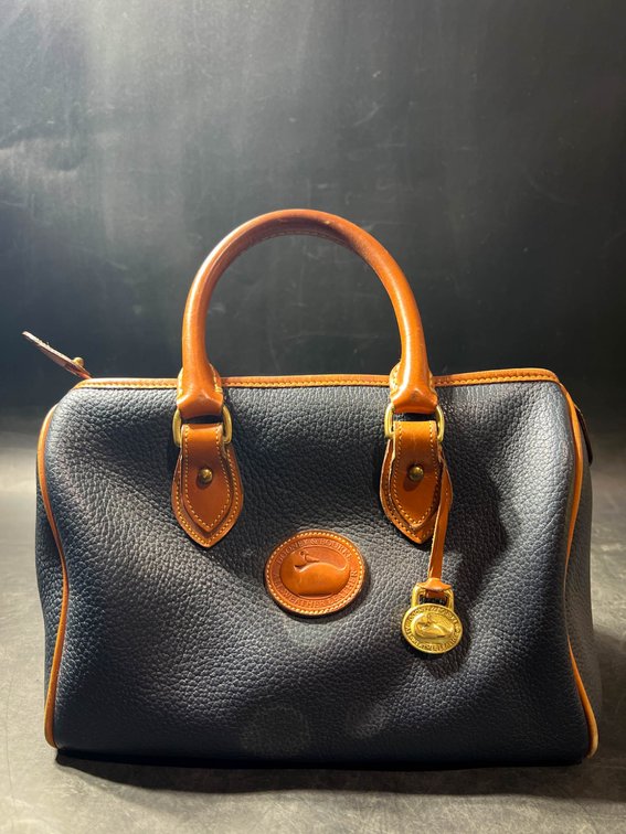 Dooney & Bourke Pebble Grain Leather Handbag with Brass Hardware