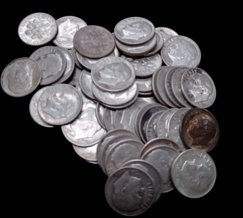 Pre-1965 US Silver Dimes, Total Weight 151.7 Grams
