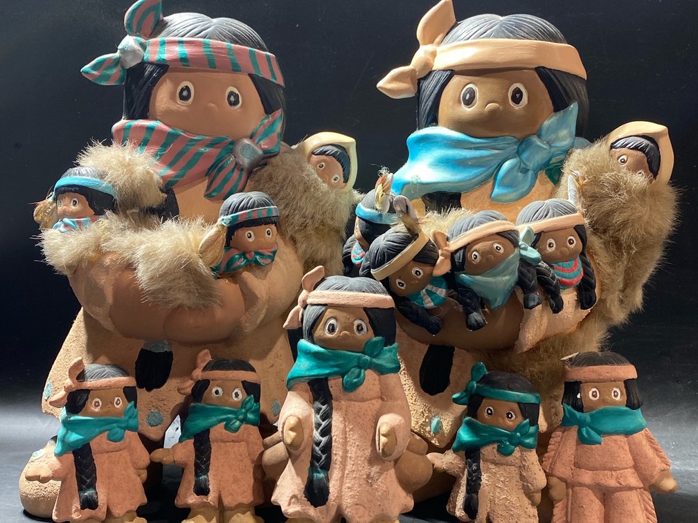 Clay Native American Dolls with Mothers and Babies
