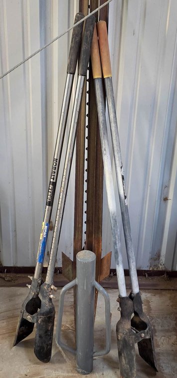 Post Hole Diggers, Fence Posts, and Post Driver