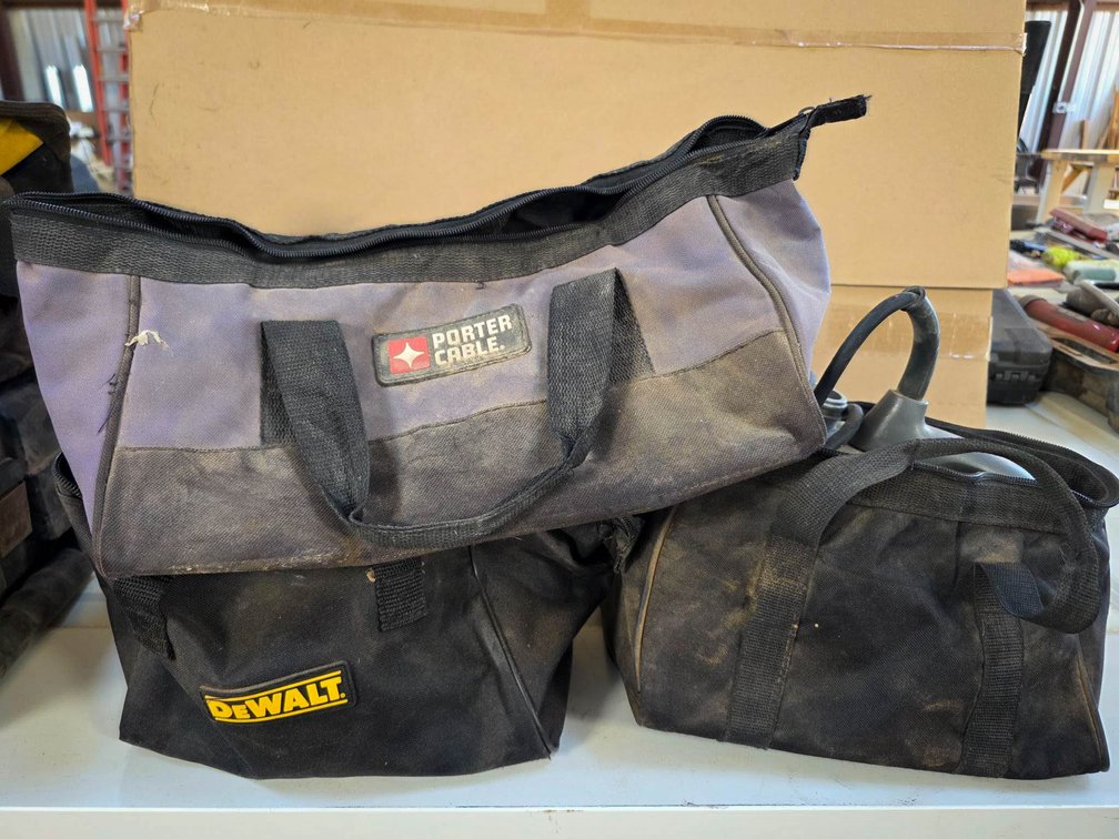 Porter-Cable and DeWalt Power Tools with Bags